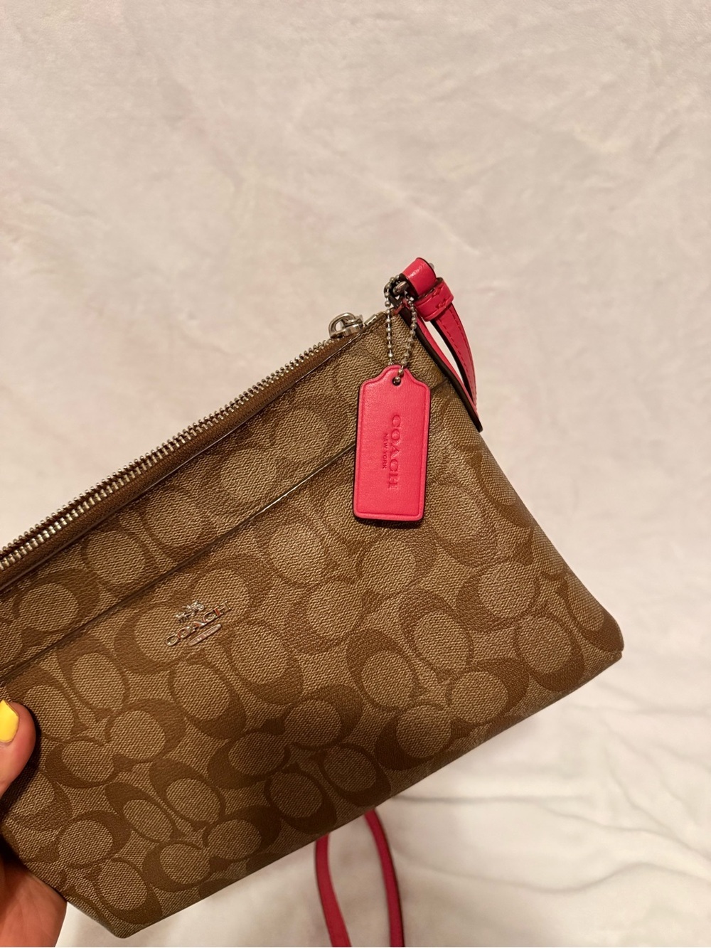 Coach East/West Pop Up Crossbody with Pink Leather Removable Pouch - Picture 10 of 15